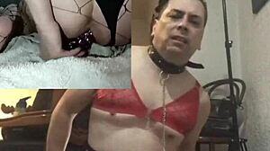 i'm using two dildos in lingerie bdsm