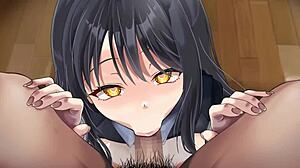 junior experiences his first blowjob in this hentai anime adventure