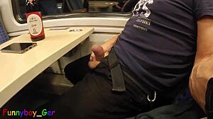 On the moving train I tried my third cumshot but got interrupted right before the station