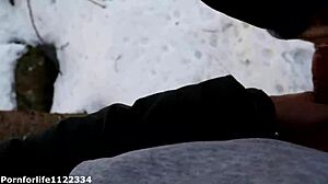 Amateur European Girl Feels Horny Dreaming Of Quick Fuck And Deepthroat In Snowy Public