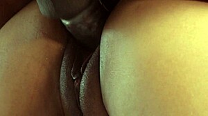 Muscular amateur gives blowjob and fucks beautiful woman's pussy with big lips in cowgirl position.