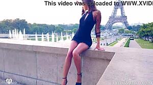 Melena Maria Rya In Public Outdoor Scene In Paris