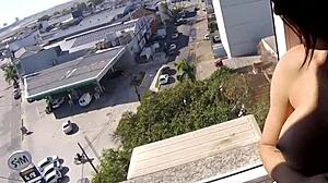 sarada naked at hotel window, voyeur creampie view near airport, oops!