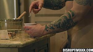 Gay Buff Brings Neighbor Cum Filled Donut