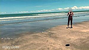 Wife Feels Thrill Flashing Nude on Public Beach