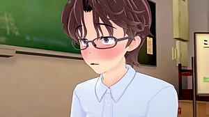 Uncensored hentai with liquid lunch cum and footjob in 3D femdom humiliation from Miss Nagatoro parts 1 and 2.