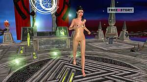 cute indian girl in 3d cartoon masturbates with banana