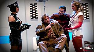 Whornyfilms Kinky Porn Parody Orgy With Super Hot Babes In Latex Costumes Bent Over Shaved Tits