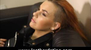 rock chick wears leather pants and biker jacket