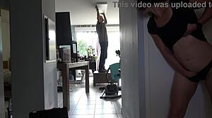 horny babe desires to suck the electrician's cock