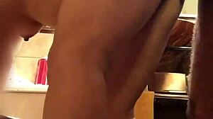 Latina couple has a quick amateur fuck in the bathroom, with detailed actions and positions.