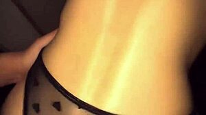 an old pot-bellied man fucks young beauty and cums on tits and ass