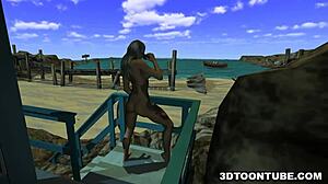 i watchd this foxy 3d lesbain get lickd on a boat