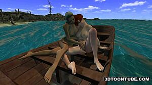 i watchd this foxy 3d lesbain get lickd on a boat