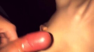 an old pot-bellied man fucks young beauty and cums on tits and ass