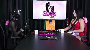 Ramona Enjoys Liberal Party Pleasures In Sheer Red