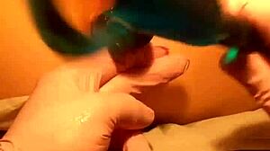 deep anal dildo insertion