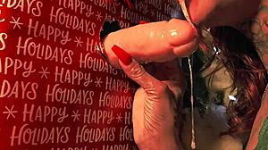 Sloppy Blowjob On Christmas Gift