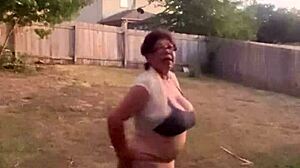 Peeing on the balcony at home