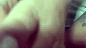 wife asks, 'want footjob on all fours?' cum in pussy