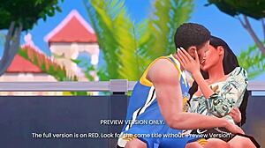 courtside passion in 3d hentai, naughty preview clip