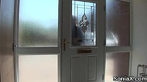 sonia, the unfaithful british mature lady, shows off her huge tits