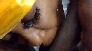 Slim Thick Girl Gagging on Big Black Cock