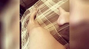 smooth thick thighs cum drips on feet masturbation
