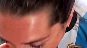 blonde cum eater with friend in liquid lunch scene, she's such a slut girlfriend 😏