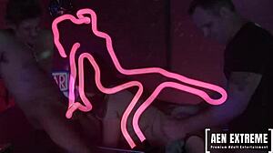 Jodi james strips as guard in mfm threesome with mark sloan and big dicky ripping clothes