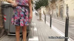 Latina babe, show me your ass outdoor flashing before indoor hardcore fucking and blowjob