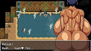 Tanned Girl Natsuki Gangbanged In Public Bath Hentai Game Ep27!