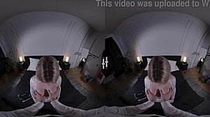 Blonde Boss Gives Handjob And Blowjob In Dark Room VR