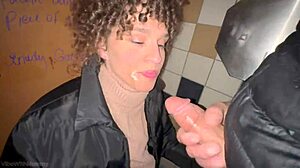 Stepmom surprises stepsons with public bathroom fuck