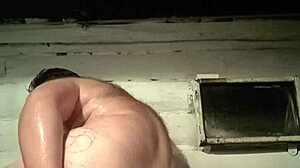 gay guy fucks with fat white ass, smartphone in anal