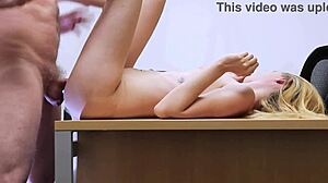 carrie b gets fucked hard on the desk at lunch