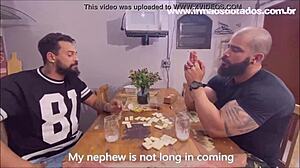 Family bareback action with Brazilian cousin