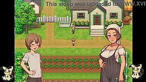 Wow! Hentai Game Shower Blowjob with Countryside Girl!