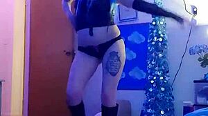 feeling so turned on watching this sexy webcam striptease with clothes ripping.