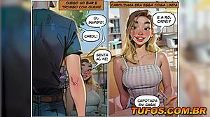 Brazilian guy is fucking his girlfriend and her best friend in an erotic threesome.