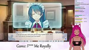 Vtuber Lewdneko Plays F Me Royally Part 1 In Anime Game With Kissing