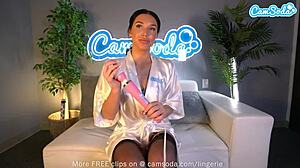 Teen In Lingerie Masturbates With Toys