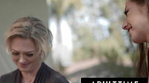 adult time - milf lesbian dee williams helps her curious straight tenant spencer bradley orgasm with shaved pussy big ass muff diving