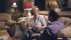 Watch teen Maya riding cock while mature Dee gets railed in this swap.