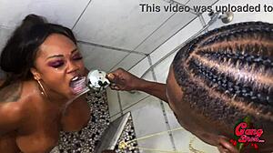 I watch Jayden Starr as the perverted stepson Ray Black fucks her big ass in the shower