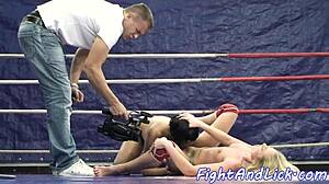 Lovely LESBO babe LICKING dykes TIGHT cunt in catfight