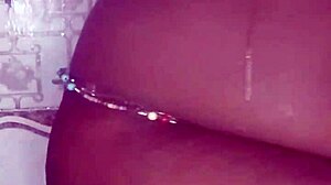 Black thick ebony woman fucks and dances in the shower