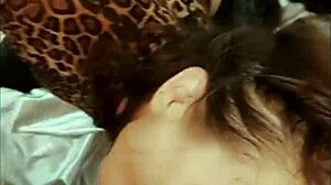 French amateur in leather pants and thong gets rimmed in doggystyle POV