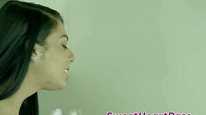 young lesbian babes tongue bang each other