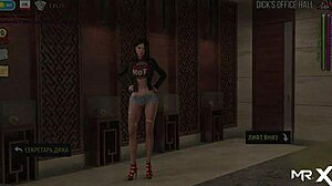 In the game, she shows tongue at photoshoot